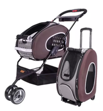 Load image into Gallery viewer, Ibiyaya Multifunction Pet Stroller 5 In 1 Brown