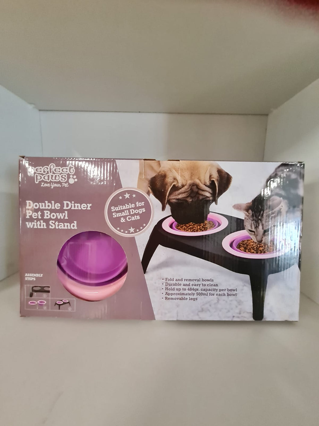 Double Diner Pet Bowl With Stand