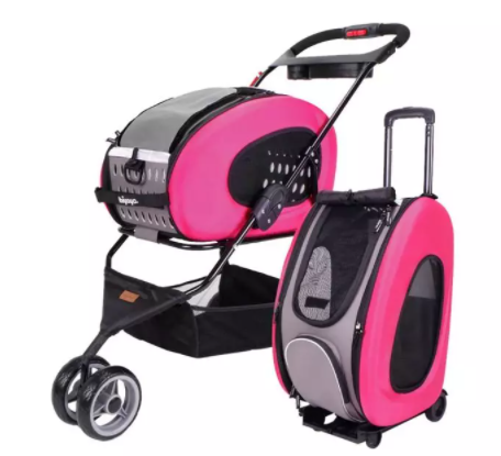 Ibiyaya Multifunction Pet Stroller 5 In 1 Pink